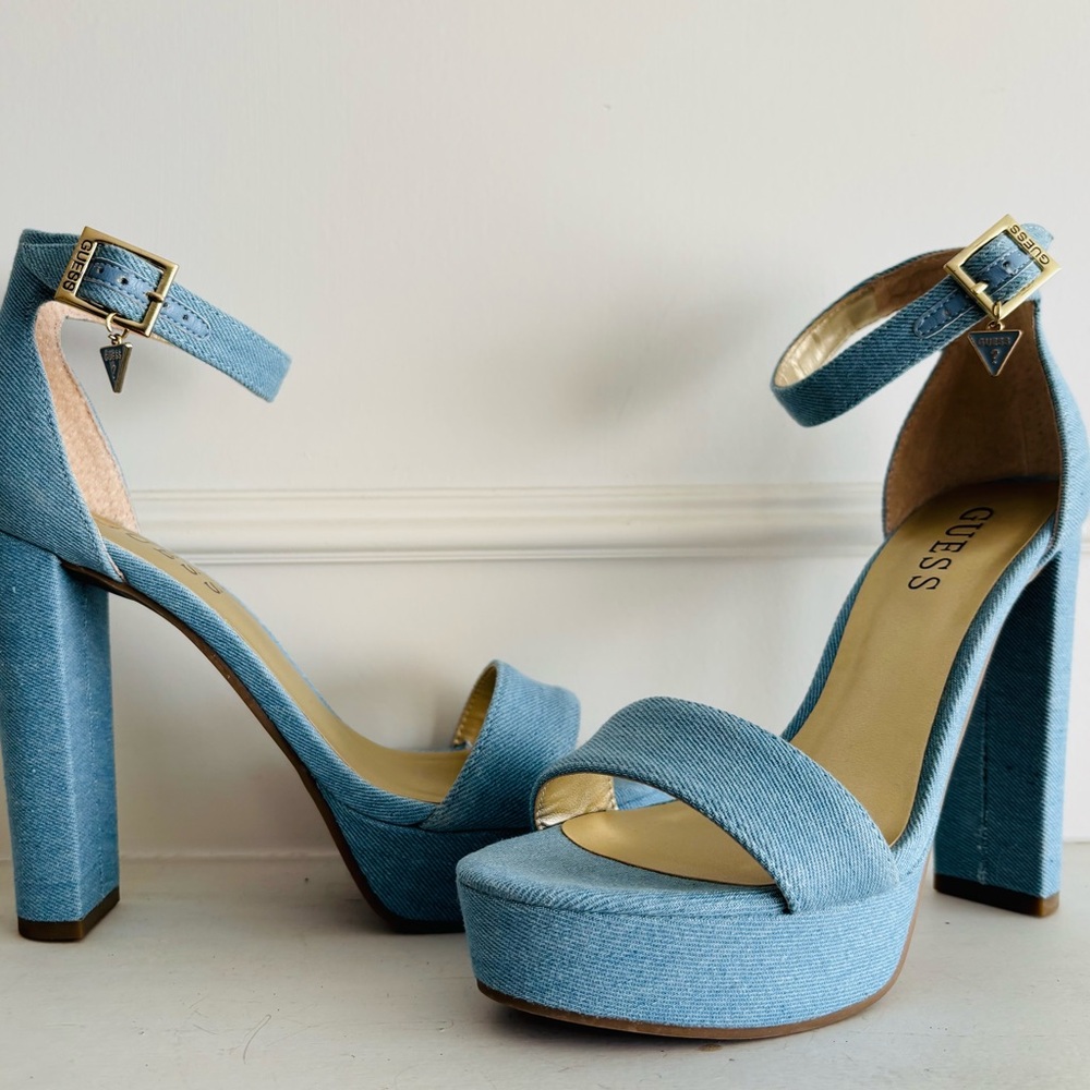 GUESS Women's Blue Platform Heels
